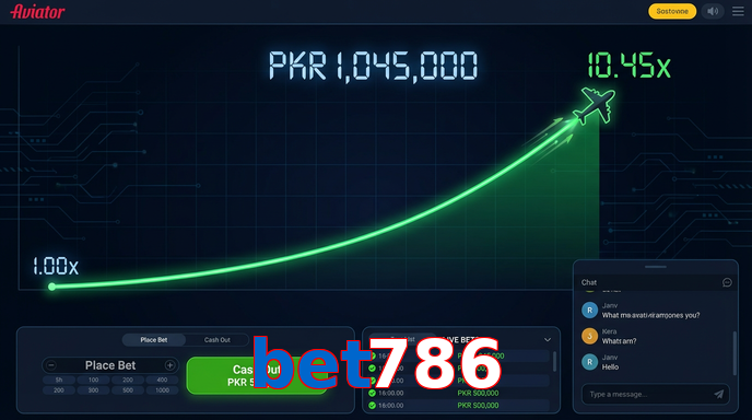 Main screen of Bet786 aviator page for PK players