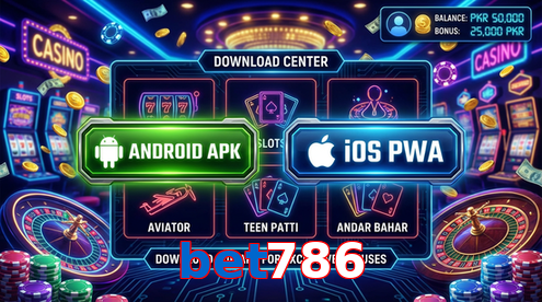 Main screen of Bet786 download page for PK players